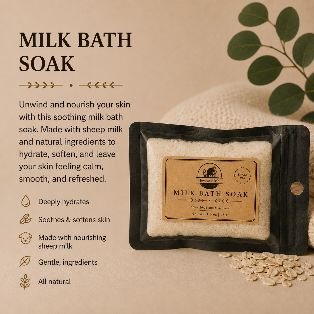 Milk Bath Soak — soothes and softens skin with sheep milk and oats